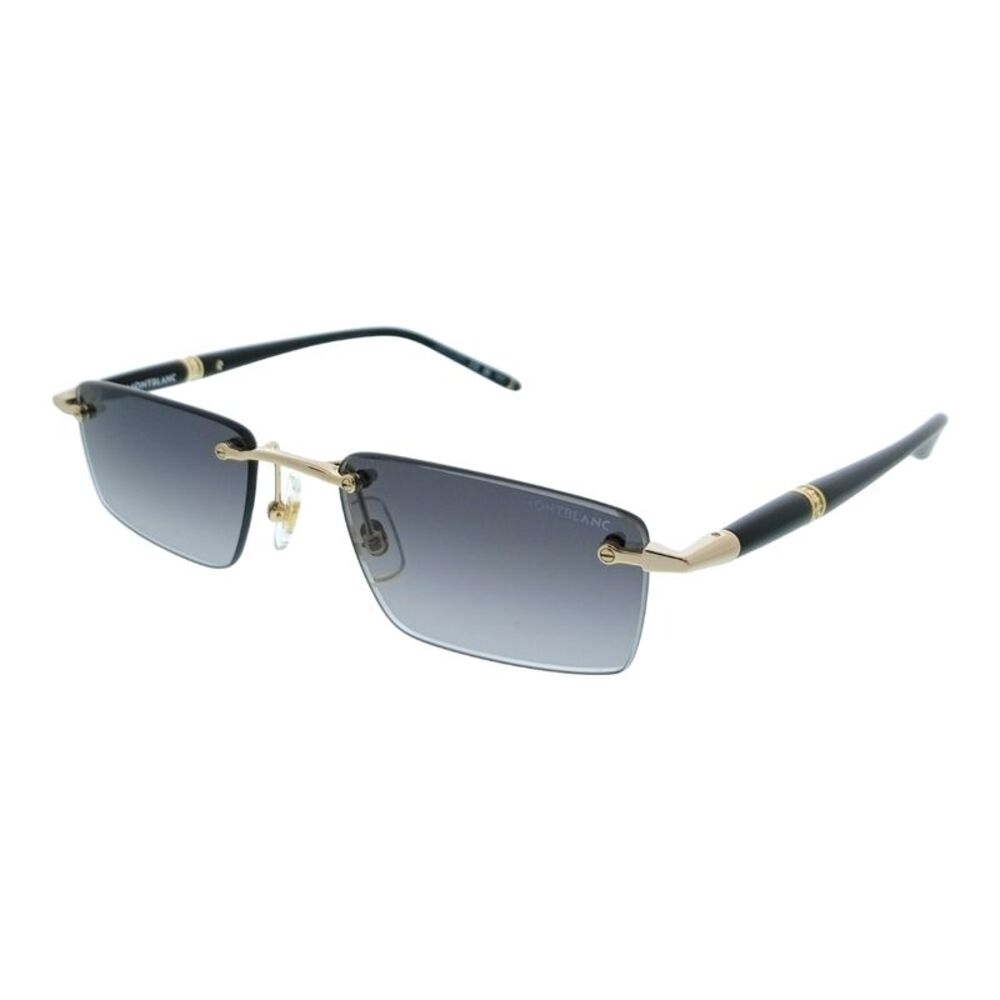 Montblanc MB0484S-001 Gold Grey Rimless Mens Sunglasses